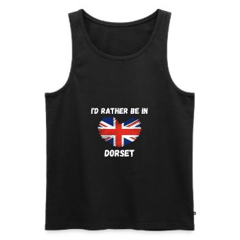Ich wäre lieber in Dorset - Union Jack Heart - Männer Premium Bio Tank Top - Schwarz - Vorne - AI Model Male 178 light (178cm)