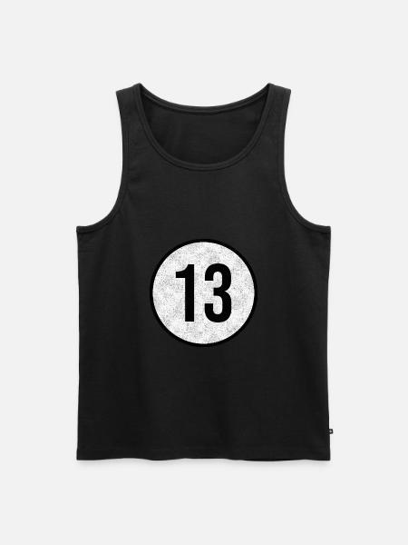 13 - Männer Premium Bio Tank Top - Schwarz