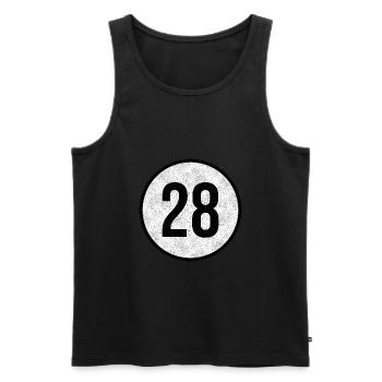 28 - Männer Premium Bio Tank Top - Schwarz - Vorne - AI Model Male 178 light (178cm)