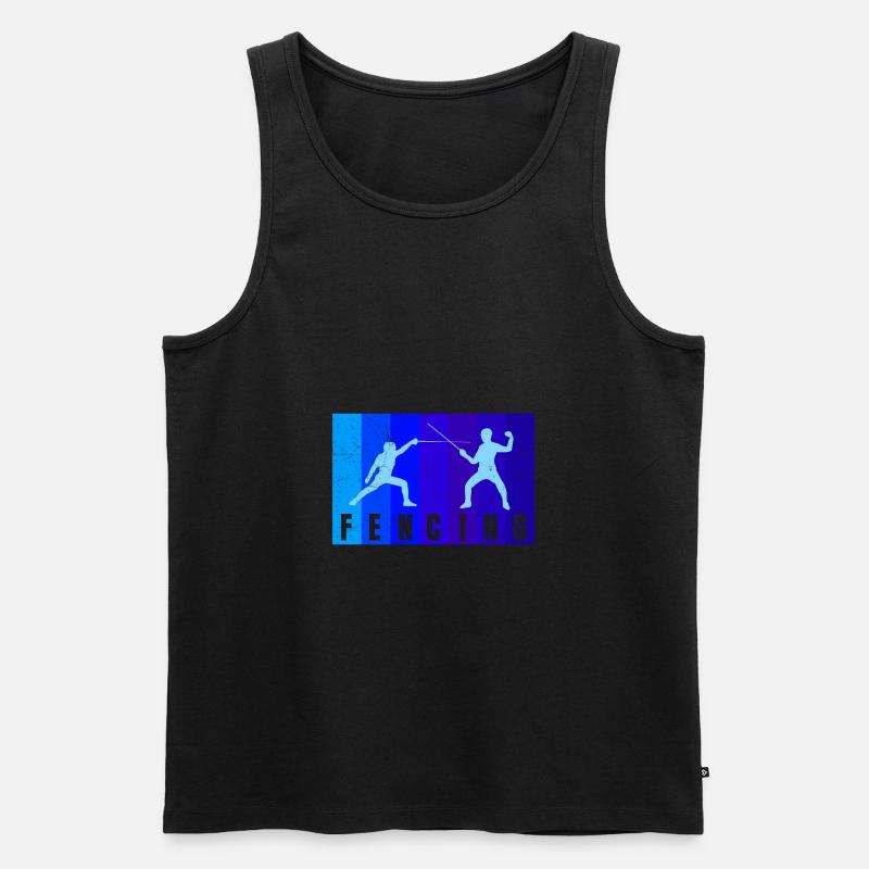 Fechten Duell Fechter Geschenkidee - Männer Premium Bio Tank Top - Schwarz