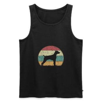 Magyar Vizsla Dog Vintage - Men's Premium Organic Tank Top - black - Front - Michal (187cm)