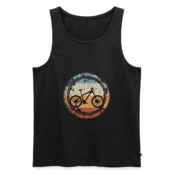 Mountain Bike Vintage Radfahrer Radfahren - Männer Premium Bio Tank Top - Schwarz - Vorne - AI Model Male 178 light (178cm)