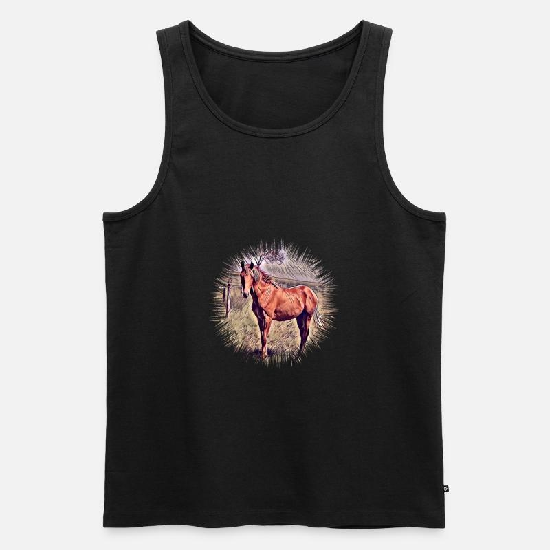Pferd - Männer Premium Bio Tank Top - Schwarz