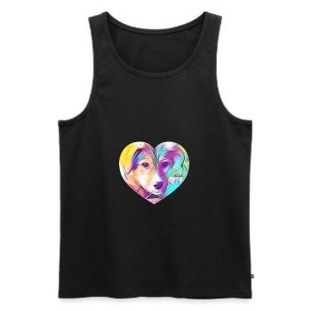 Hund - Männer Premium Bio Tank Top - Schwarz - Vorne - Michal (187cm)