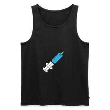 Spritze Impfung Corona - Männer Premium Bio Tank Top - Schwarz - Vorne - AI Model Male 178 light (178cm)