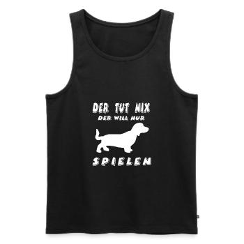Dackel - Männer Premium Bio Tank Top - Schwarz - Vorne - Michal (187cm)