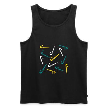 Hockeyschläger - Männer Premium Bio Tank Top - Schwarz - Vorne - Michal (187cm)