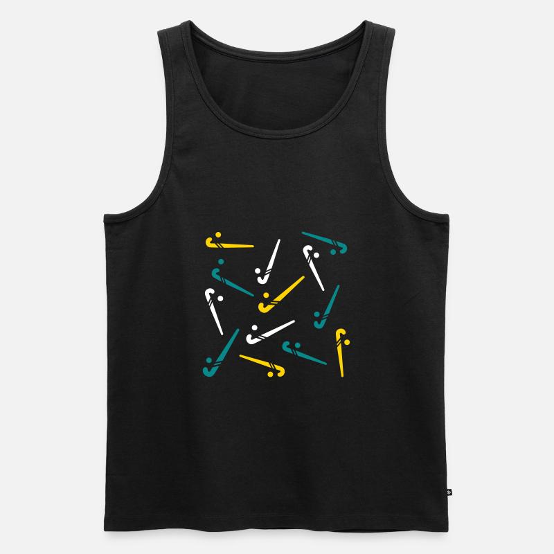 Hockeyschläger - Männer Premium Bio Tank Top - Schwarz
