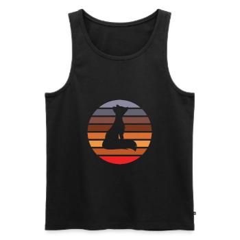 Retro Fuchs Herbst Farben - Männer Premium Bio Tank Top - Schwarz - Vorne - AI Model Male 178 light (178cm)