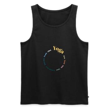 Yoga Kreis bunt - Männer Premium Bio Tank Top - Schwarz - Vorne - Michal (187cm)