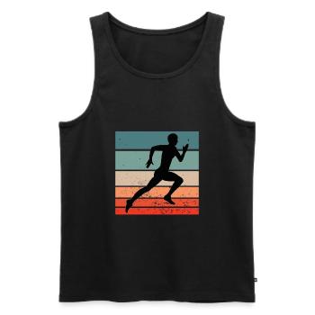 Retro Endurance Sports Fan Marathon Trainings - Men's Premium Organic Tank Top - black - Front - AI Model Male 178 light (178cm)