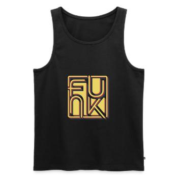 Funk Retro - Men's Premium Organic Tank Top - black - Front - AI Model Male 178 light (178cm)