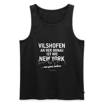 Vilshofen an der Donau - Männer Premium Bio Tank Top - Schwarz - Vorne - Michal (187cm)