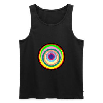 pop art color circles - Men's Premium Organic Tank Top - black - Front - AI Model Male 178 light (178cm)