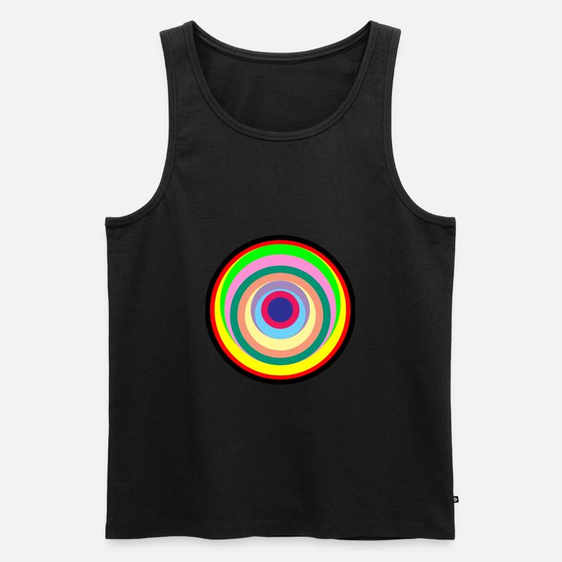 Pop-Art-Farbkreise - Männer Premium Bio Tank Top - Schwarz