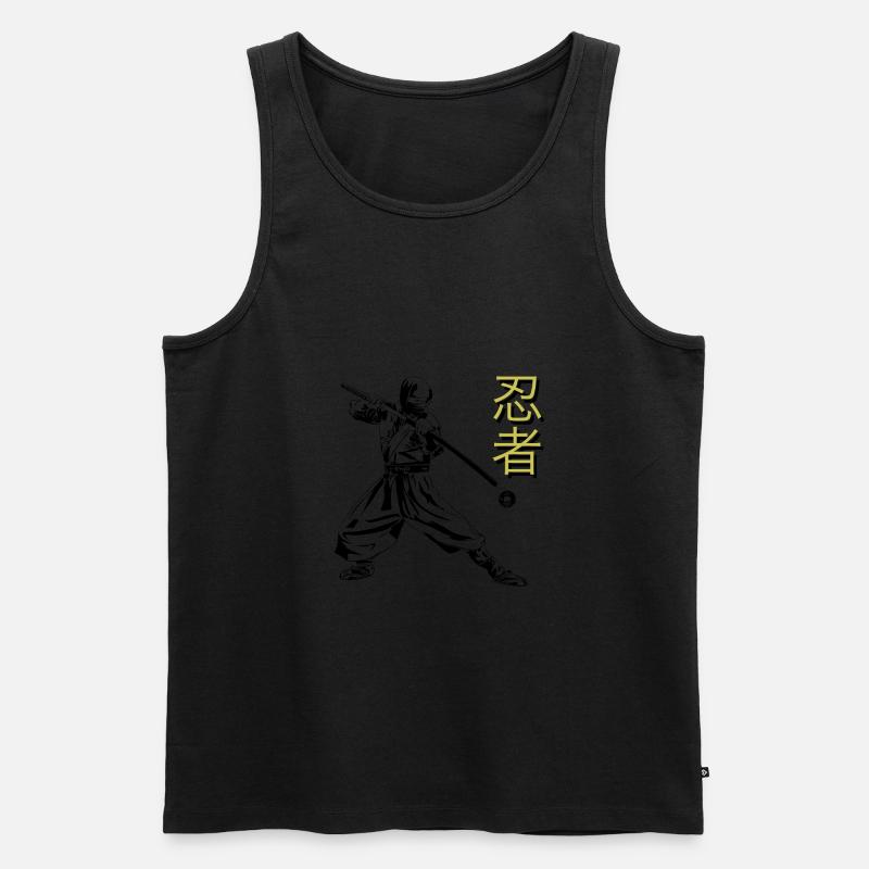 Kampfbereiter Ninja - Männer Premium Bio Tank Top - Schwarz