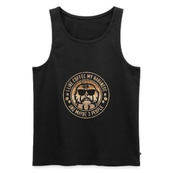 HAVANESER et café - Débardeur bio Premium Homme - noir - Devant - Michal (187cm)