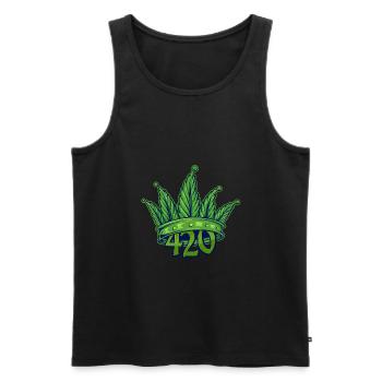 420 Cannabis Hemp Idée cadeau - Débardeur bio Premium Homme - noir - Devant - Michal (187cm)