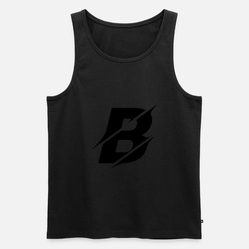 B - Männer Premium Bio Tank Top - Schwarz
