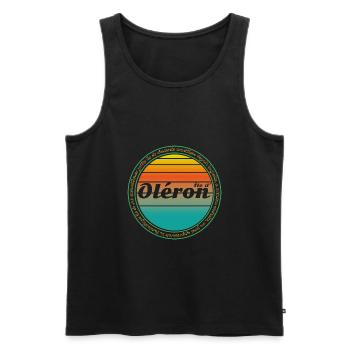 Oléron - Débardeur bio Premium Homme - noir - Devant - AI Model Male 178 light (178cm)