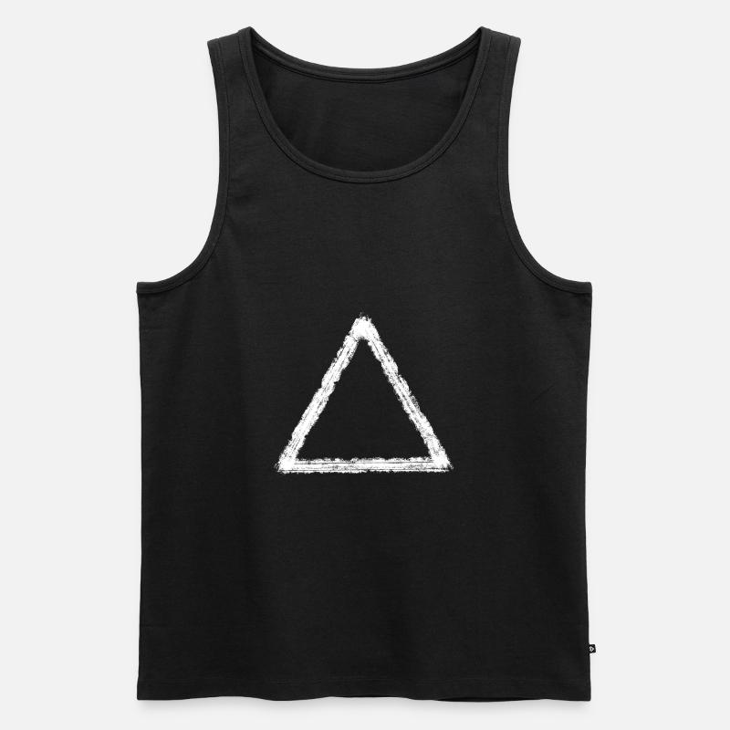 Graffiti blanc triangle - Débardeur bio Premium Homme - noir