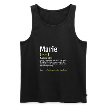 Marie Name Definition - Männer Premium Bio Tank Top - Schwarz - Vorne - Michal (187cm)