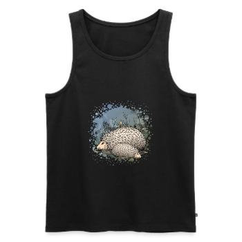 Hedgehogs - Men's Premium Organic Tank Top - black - Front - AI Model Male 178 light (178cm)