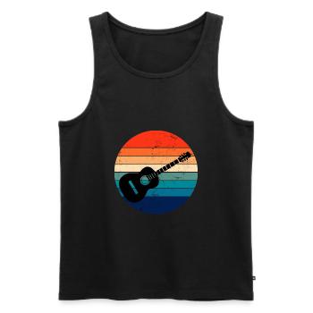 Retro style guitar, for guitarists - Men's Premium Organic Tank Top - black - Front - Michal (187cm)