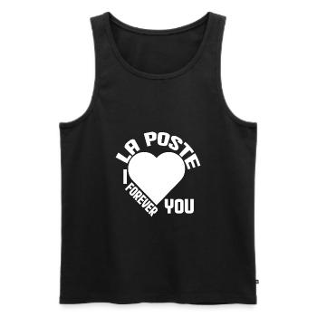 the post Ich liebe dich für immer - Männer Premium Bio Tank Top - Schwarz - Vorne - AI Model Male 178 light (178cm)