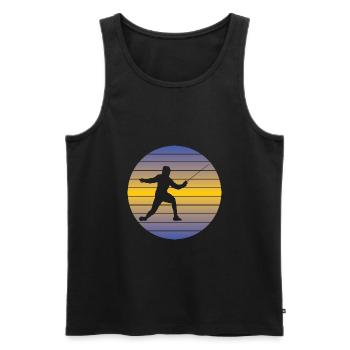 Fencing funny funny fencer retro martial arts - Men's Premium Organic Tank Top - black - Front - AI Model Male 178 light (178cm)