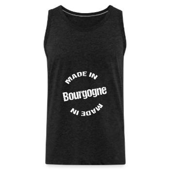 Made in Burgundy blc - Men's Premium Organic Tank Top - charcoal grey - Front - Alexander (188cm)