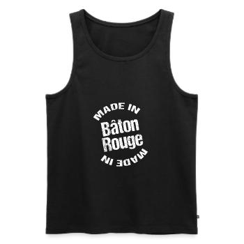 Hergestellt in Baton Rouge blc - Männer Premium Bio Tank Top - Schwarz - Vorne - AI Model Male 178 light (178cm)
