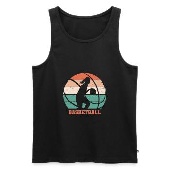 Basketball Girl Rétro - Débardeur bio Premium Homme - noir - Devant - Michal (187cm)