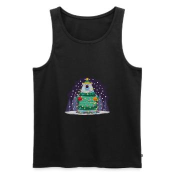 Weihnachtseisbär. - Männer Premium Bio Tank Top - Schwarz - Vorne - AI Model Male 178 light (178cm)