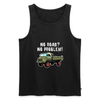 Pas de route? Aucun problème! Unimog - Tout-terrain - Oldtimer - Débardeur bio Premium Homme - noir - Devant - AI Model Male 178 light (178cm)