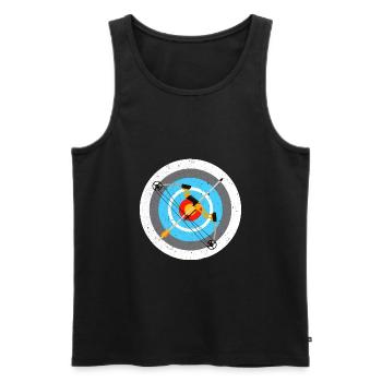 archery board and bow Design for a archery fan - Men's Premium Organic Tank Top - black - Front - AI Model Male 178 light (178cm)