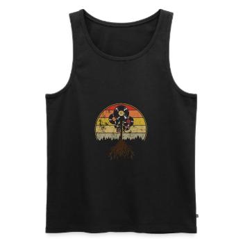 Music Record Retro - Men's Premium Organic Tank Top - black - Front - Michal (187cm)