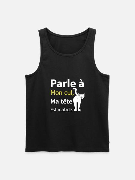 Humour chat Malade - Débardeur bio Premium Homme - noir
