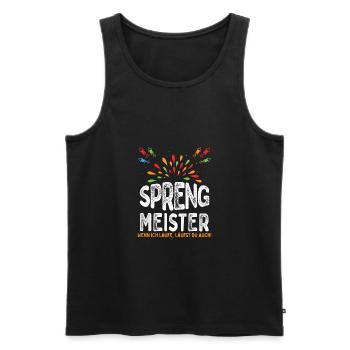 Sprengmeister Silvester Geschenk Spruch - Männer Premium Bio Tank Top - Schwarz - Vorne - Michal (187cm)