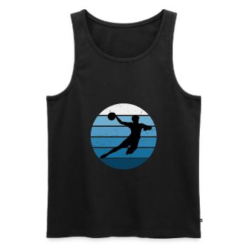 Handball Handball Enfants Joueurs de handball Hommes - Débardeur bio Premium Homme - noir - Devant - Michal (187cm)