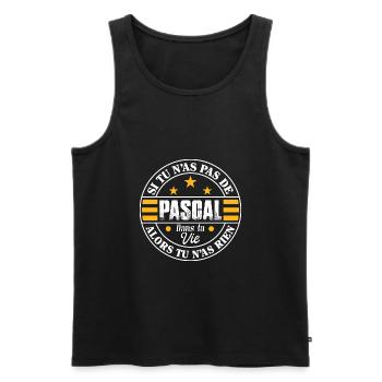 Si tu n'as pas de Pascal dans vie - Cadeau Pascal - Débardeur bio Premium Homme - noir - Devant - Michal (187cm)