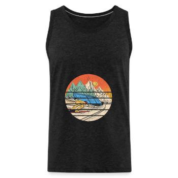 Skispringer Figur Skispringen Geschenk Skifliegen - Männer Premium Bio Tank Top - Anthrazit - Vorne - Alexander (188cm)