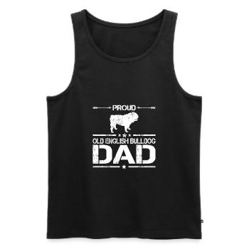 Olde Old English Bulldogge Papa Geschenk - Männer Premium Bio Tank Top - Schwarz - Vorne - Michal (187cm)
