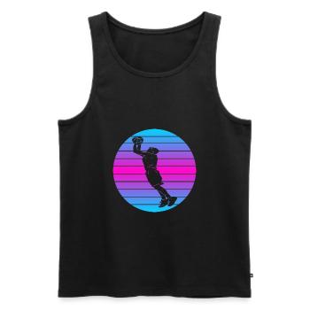 Basketball Basketball Retro Basketball Amateurs de Basketball - Débardeur bio Premium Homme - noir - Devant - Michal (187cm)