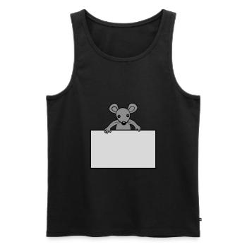 Mouse with shield - Men's Premium Organic Tank Top - black - Front - AI Model Male 178 light (178cm)
