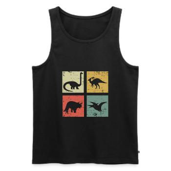 vier Dinosaurier - Männer Premium Bio Tank Top - Schwarz - Vorne - AI Model Male 178 light (178cm)