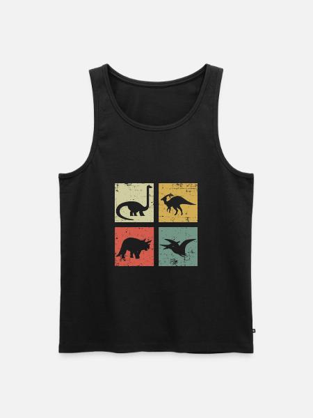 vier Dinosaurier - Männer Premium Bio Tank Top - Schwarz