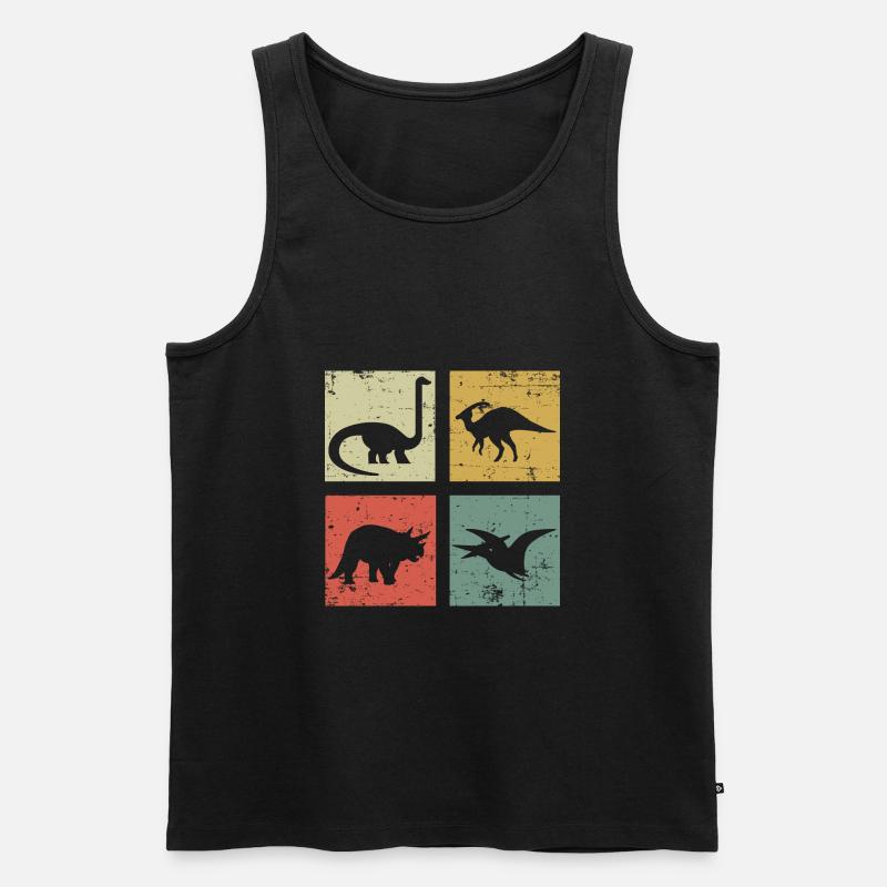 vier Dinosaurier - Männer Premium Bio Tank Top - Schwarz
