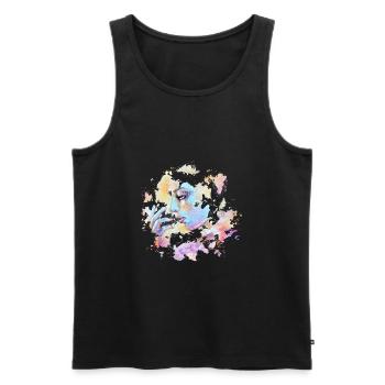 NEBULA DREAM - Men's Premium Organic Tank Top - black - Front - AI Model Male 178 light (178cm)