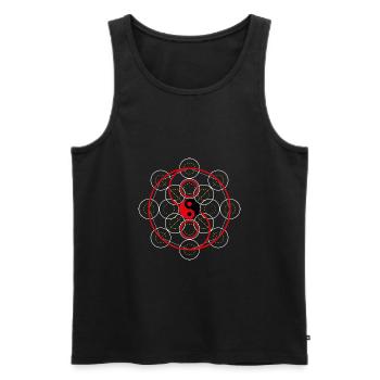 Illustration pour la spiritualité - Débardeur bio Premium Homme - noir - Devant - AI Model Male 178 light (178cm)